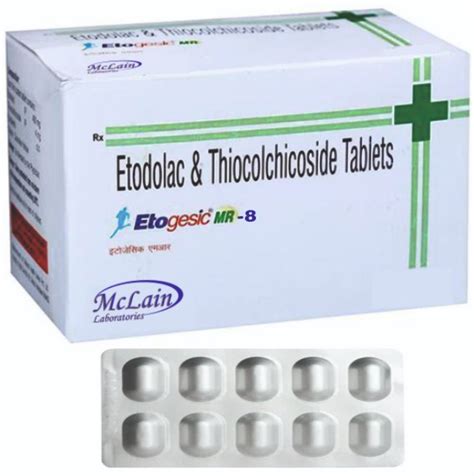 Etodolac 400 Mg And Thiocolchicoside 4 Mg Tablet Mclain At Rs 560box