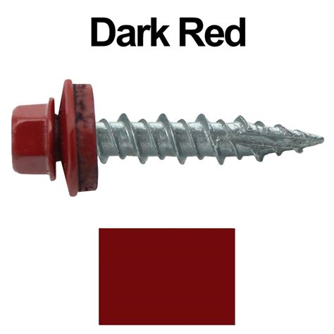 Metal roofing, siding, & more. Metal ROOFING SCREWS: (250) 10 x 1" Dark Red Hex Head ...