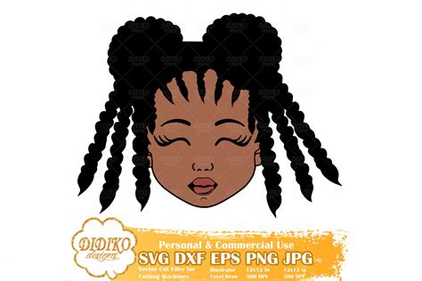 Black Girl Bundle Svg 1 Cute Afro Girl Svg Cricut File Didiko Designs