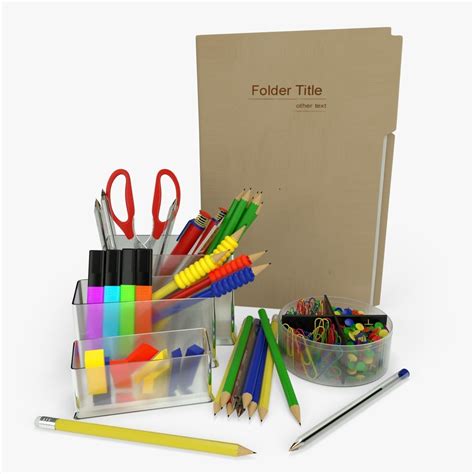 paper Office Supplies 3D model | CGTrader