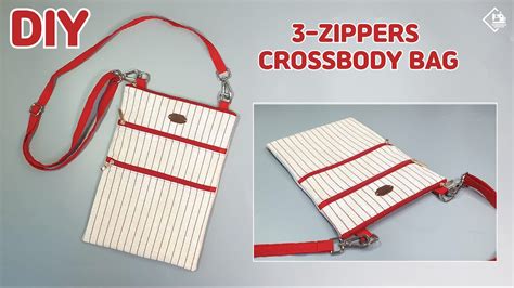 Diy Crossbody Bag With 3 Zipper Pockets Make A Bag Sewing Tutorial