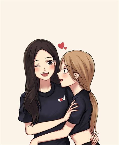 Pin By Lucija On BlΛƆkpiИk Jennie Girl Cartoon Cute Lesbian Couples Best Friends Cartoon