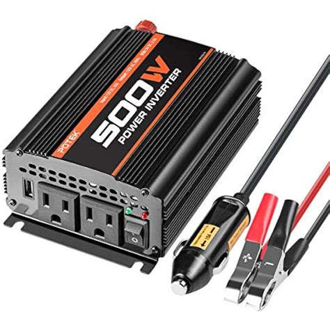 500w Power Invertercar Dc 12v To Ac 110v Dual Charging Port And 2a Usb