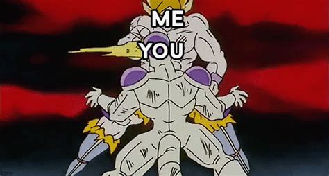 Goku was by the river, about to start looking for a big fish to catch and bring home to look.you're a super saiyan. goku reached for a lock of krillin's hair. frieza gifs | WiffleGif