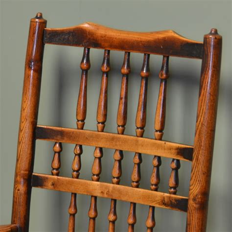 Eighteenth Century Oak And Elm Antique Lancashire Ladder Back Chair