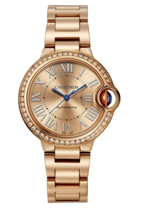 18k Rose Gold Fake Ballon Bleu De Cartier Watch For Women Cheap