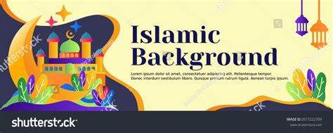 Islamic Banner Background Design Template Size Stock Vector Royalty