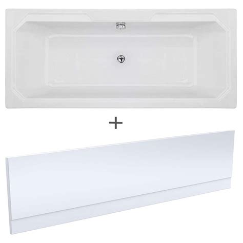 Nuie Ascott Traditional White Double Ended Art Deco Bath 1800x800mm