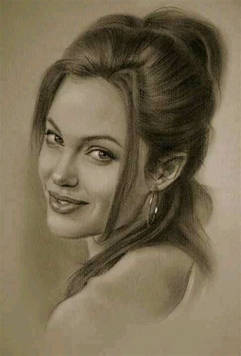 Angelina Jolie Realistic Pencil Drawings Portrait Celebrity Drawings