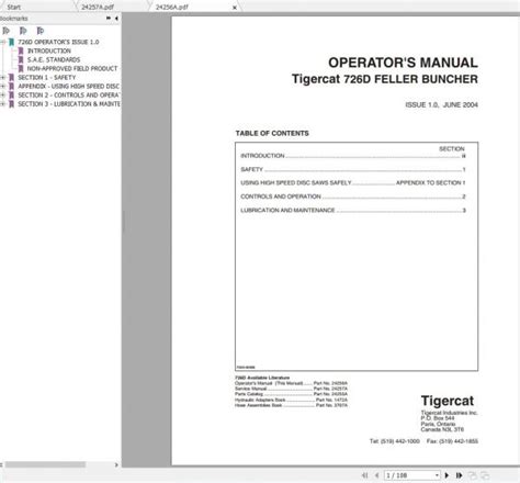 Tigercat D Feller Buncher Operator Service Manual