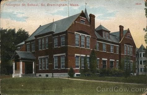 Arlington St School Framingham Ma Postcard