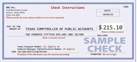 Proper Check Writing Procedures For Tax Payments