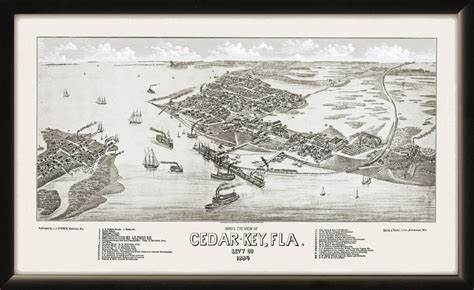Cedar Key Fl 1884 Vintage City Maps