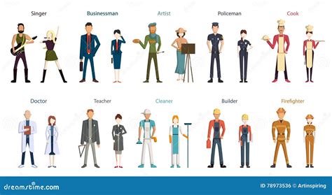 Different Professions Set Stock Vector Illustration Of Collection