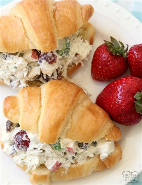 We love this chicken salad with croissants. 5-MINUTE CHICKEN SALAD {VIDEO INCLUDED} - Butter with a ...