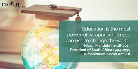 Education Powerful Weapon World Nelson Mandela President South Africa