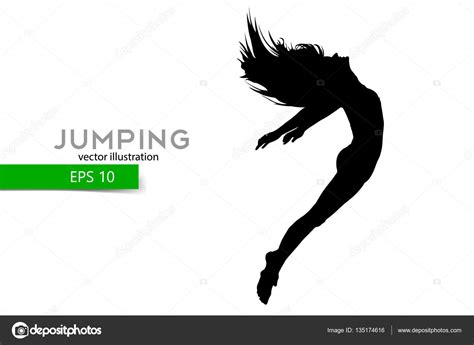Silhouette Of A Jumping Girl Stock Vector Image By ©jmekam