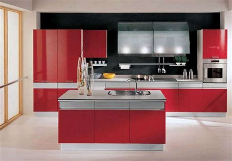 Red Gloss Kitchen Cabinets Anipinan Kitchen