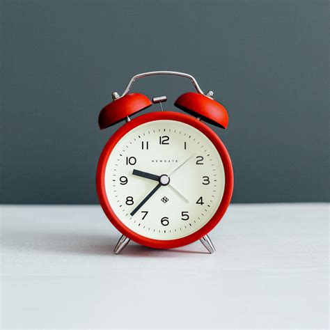 Newgate Clocks Echo Charlie Bell Retro Alarm Clock Red