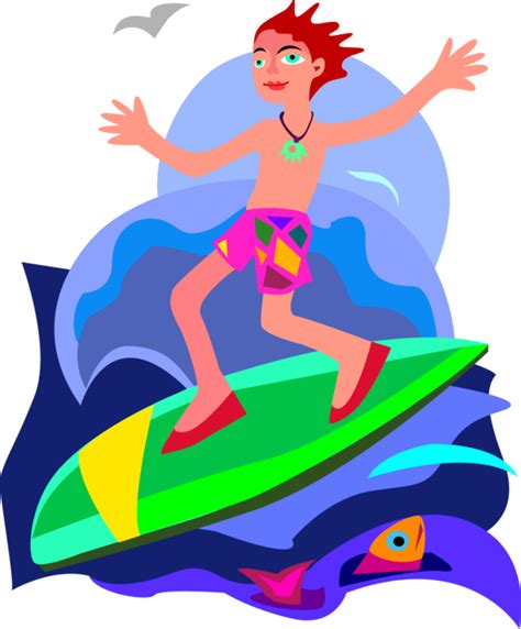 Picture Free Stock Surf Vector Wave Illustration Menino Surfando Png