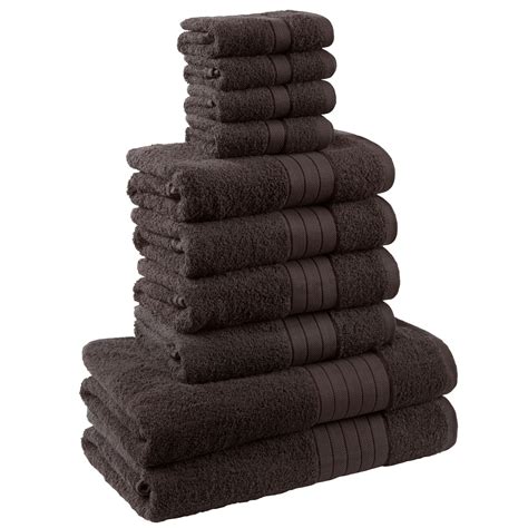 Luxury Soft 10 Piece 100 Cotton Towel Bale Set Face Hand Bath Bathroom