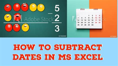 How To Subtract Dates In Ms Excel Youtube
