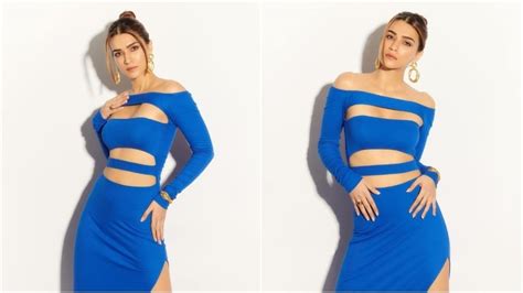 Kriti Sanon In Blue Bodycon Midi Dress For Shehzada Promotions Proves Cut Out Details Are All