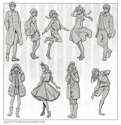 Various Poses In Casual Clothes By Radittz On Deviantart
