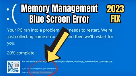 Fix Memory Management Blue Screen Error On Windows