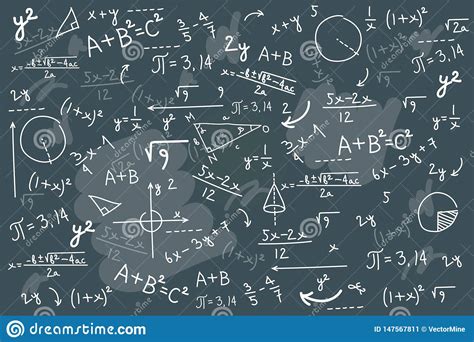 Math Chalkboard Vector Illustration Physics Solving Equation Board
