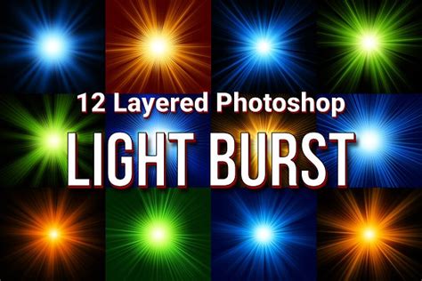 12 Photoshop Light Burst Custom Designed Graphics Creative Market