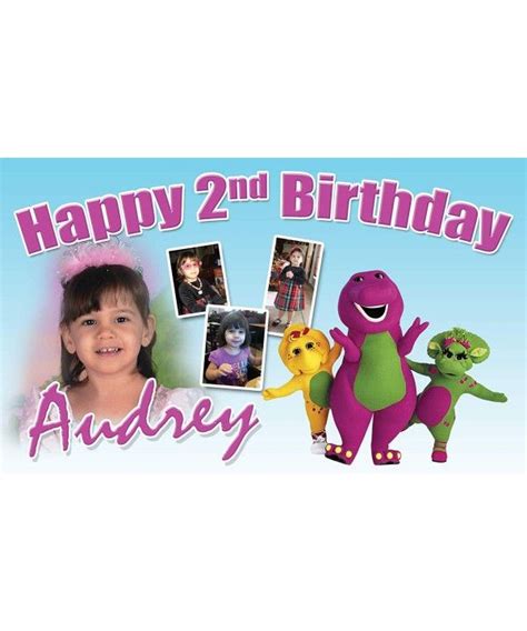 Barney Birthday Banner 3ft X 21 In Customize Ct11g9n2cgt Barney