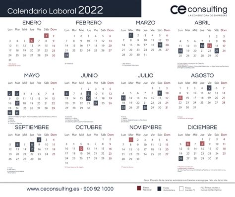 Calendario Laboral De 2022