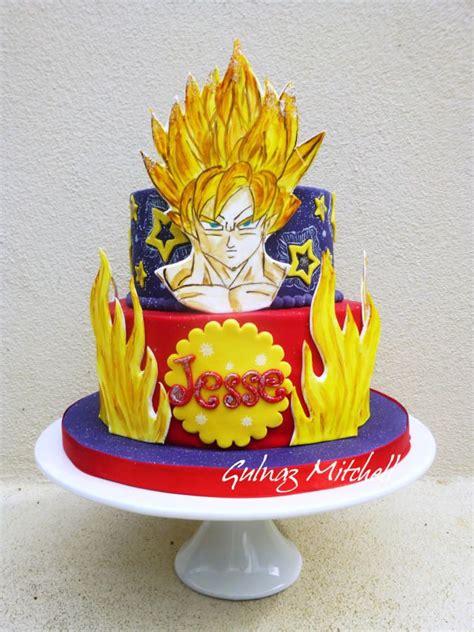Happy birthday dragon ball z. "Goku Sayan 1" cake - Cake by Gulnaz Mitchell | Ball theme ...