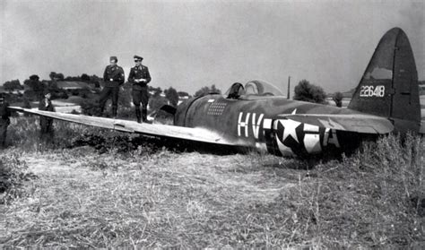 Germans Inspecting Gabby Gabreskis P 47 After Crash Landing Wwii