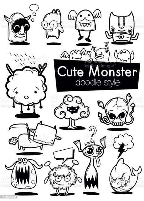 Cartoon Monsters Set Of Cartoon Monsters Isolated Design For Print Party Decoration Tshirt