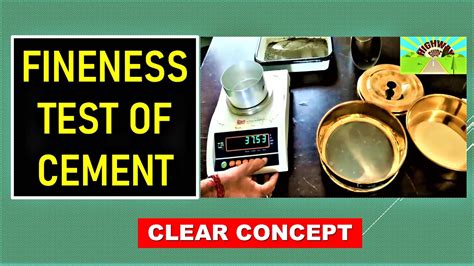 Fineness Test Of Cement Youtube