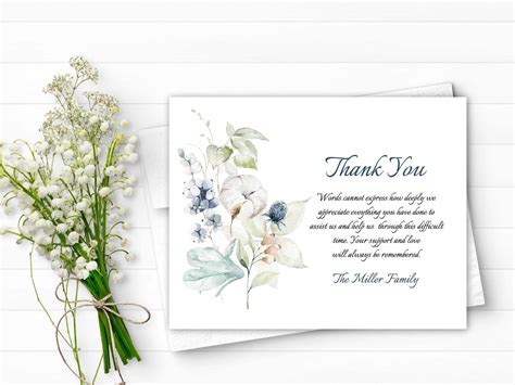 Sympathy Acknowledgement Cards Funeral Thank You And Etsy Funeral