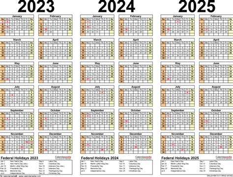 2023 2025 Three Year Calendar Free Printable Pdf Templates Pertaining