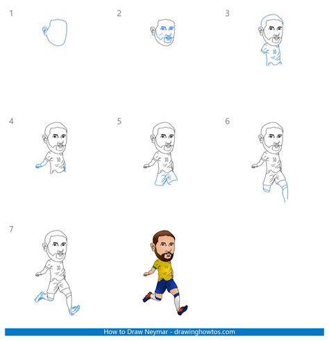 How To Draw Neymar Step By Step Easy Drawing Guides Drawing Howtos