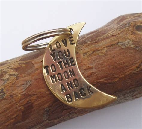 I Love You To The Moon And Back Keychain Personalized Jewelry