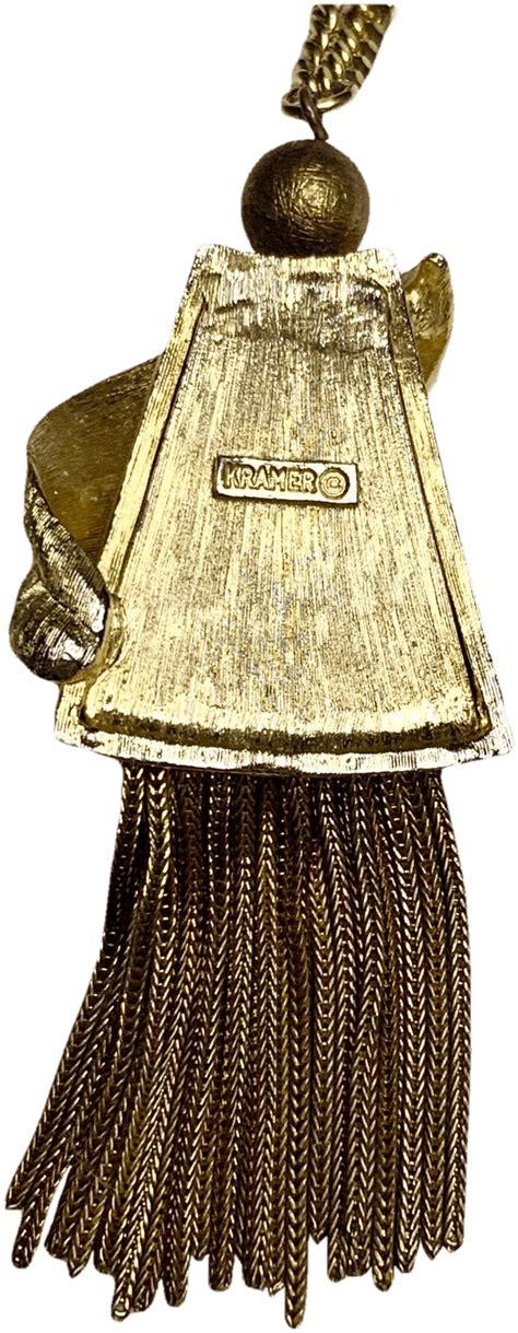 Vintage 60s Gold Tassel Necklace By Kramer Shop Thrilling