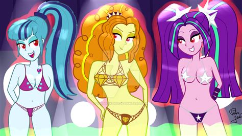 Rule 34 Adagio Dazzle Aria Blaze Bikini Equestria Girls Female Only