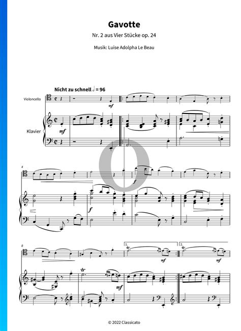 4 Stücke Op 24 Nr 2 Gavotte Noten Begleitung Von Luise Adolpha Le