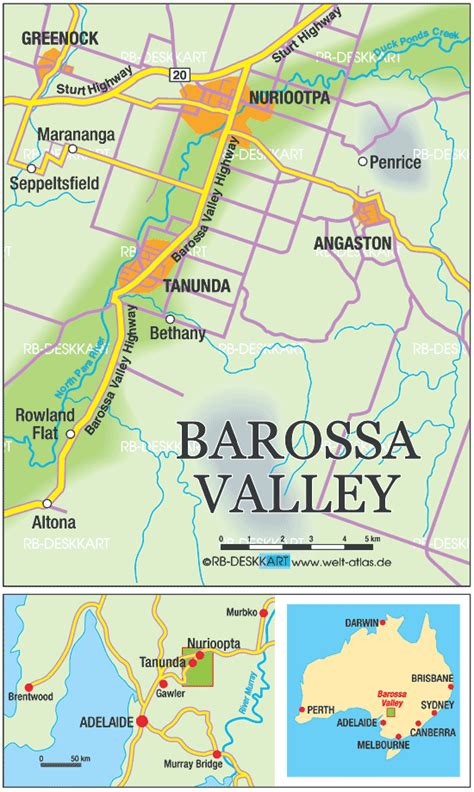 Map Of Barossa Valley Region In Australia Welt Atlasde