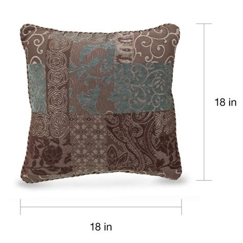 Croscill Galleria Brown Patchwork Square Throw Pillow Bed Bath And Beyond 9332330