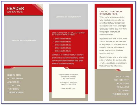 Creating your own business card template from scratch using word is a great way to experience the joy of extreme frustration. Double Sided Brochure Template | Marseillevitrollesrugby ...