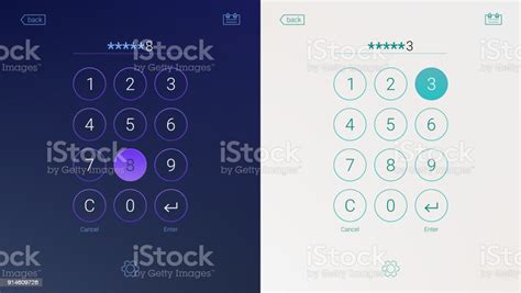 Passcode Interface For Lock Screen Login Or Enter Password Pages
