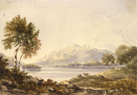 View Across Derwent Water Lake District Mid 19th Century Watercolour