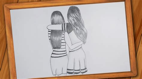 Best Friends Pencil Sketch Tutorial For Beginners How To Draw Friends